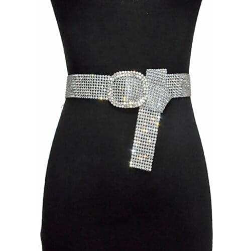 120CM Brilliant Womens Belt Waist Chain Full Rhinestone Crystal Belt Luxury Large Party Waist Belt for 2020 Fashion