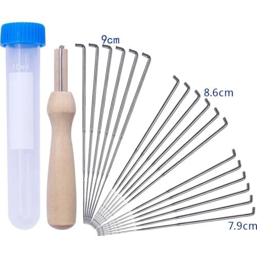 18Pcs 3 Sizes Felting Needles Artesanato Wool Felt Pocked Needles Set DIY Craft Felt Tools with Wood Handle with Bottle