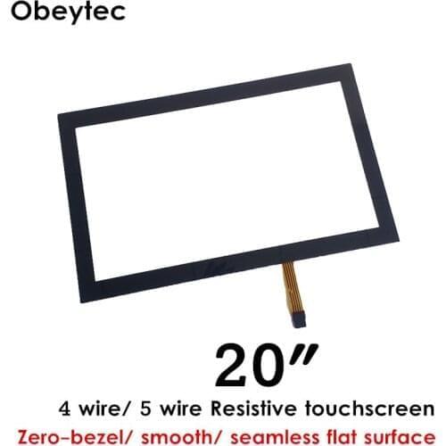 20" Zero Bezel Touch Panel with pure flat surface Cover 4 wire Technology WITHOUT CONTROLLER (TS200A4BK02)