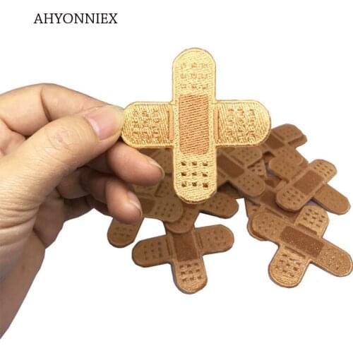 AHYONNIEX 1 Piece Bandage Embroidery Repair Patches Bag Jacket Jeans Cartoon Iron On Patches for Clothes Jeans Jacekt DIY