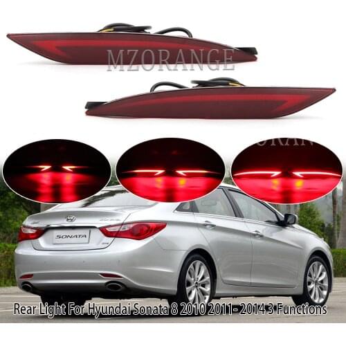 Car LED Rear Bumper Reflector Brake Light Turn Signal Light Tail Led Warning Fog Lamp For Hyundai Sonata 8 2010 2011- 2014 2pcs