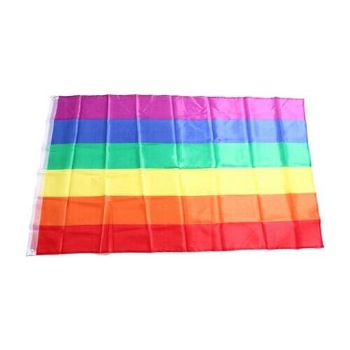 Free shipping 300pcs/lot Rainbow Flag 3x5 FT Polyester Flag Gay Pride Peace Flags LESBIAN PRIDE PEACE Pennants Flag