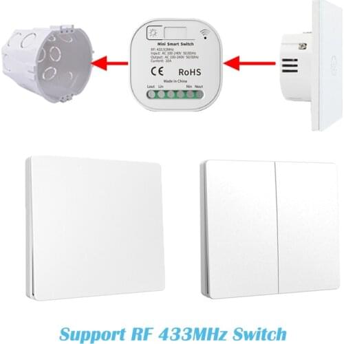 1/2 gang RF 433MHz Wireless Smart Switch Transmitter Panel Remote Control Wall Light Switch Self Powered No Wiring Wall Receiver