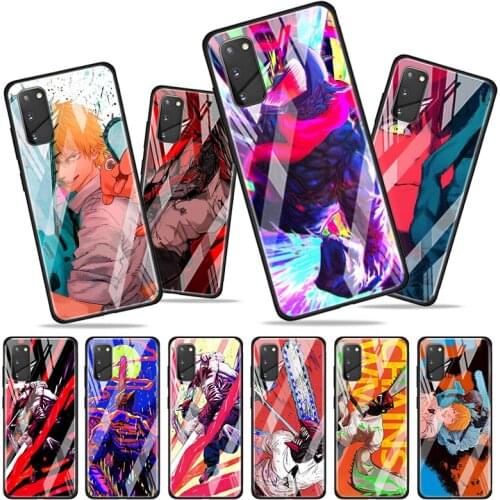 Tempered Glass Cover Anime Chainsaw Man For Samsung Galaxy S20 S10e S10 S9 S8 FE Plus Lite Ultra 5G Phone Case Shell