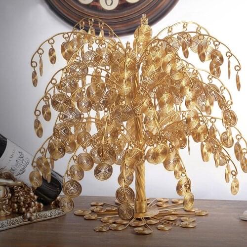 Fortune Money Tree Ornament Home Decoration Furnishing Craft Livingroom Office Shop Decoration Lucky Tree Figurines Opening Gift