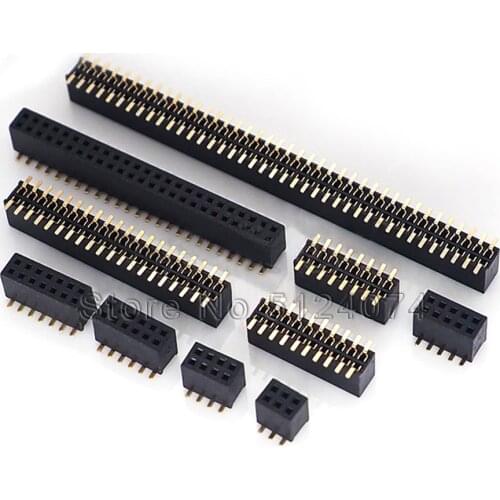 1.27mm Double row SMT pin 2×2/3/4/5/6/7/8/10/12/15/20/25/30/40/50p socket female seat Patch needle Female Header connector