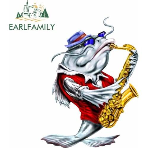 EARLFAMILY 13cm x 9.7cm For Catfish Blues Car Stickers Waterproof Decal DIY Car Styling Occlusion Scratch Motorcycle Decoration