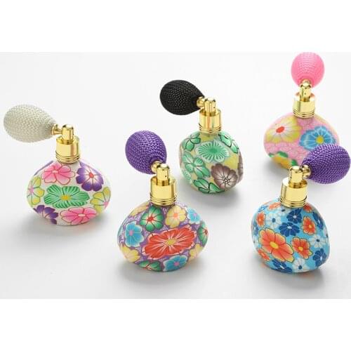 12ml Polymer Clay Perfume Bottles Empty Refillable Bottle Airbag Atomizer Spray Scent Bottle Pump Case Travel Cosmetic Container