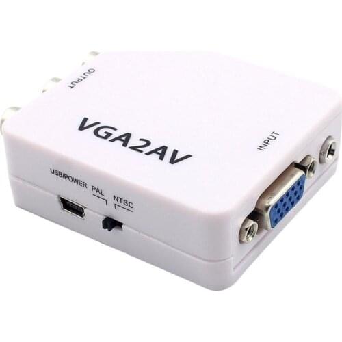 HDMI-compatible AV2VGA Video Converter Mini AV VGA Converter 1920x1080 60 For PC To TV Automatically Detects NTSC PAL
