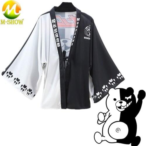 Anime Danganronpa Monokuma Cosplay Costume Japanese Kimono Haori Cloak Summer Cool Top Streetwear Hallowee Costumes for Adult