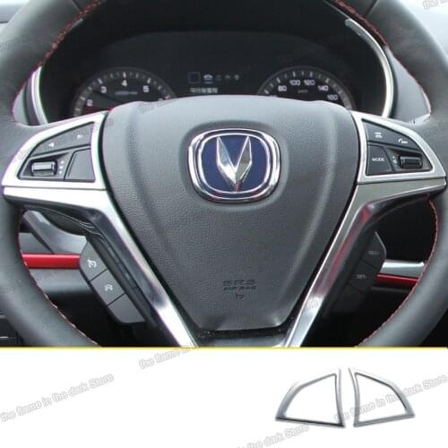 Lsrtw2017 abs chrome car steering wheel trims decoration for changan cs55 2017 2018 2019 2020 2021 accessories matt silver