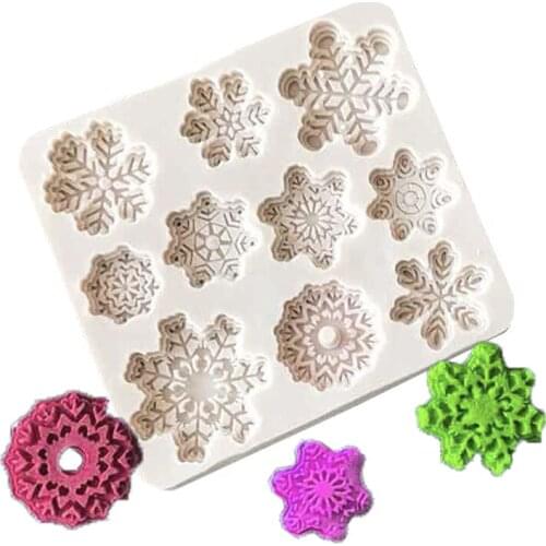 Fashion Form DIY Silicone Baking Cake Mold Christmas Snowflake Shape Cake Making Molds