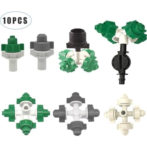 10pcs 1/2" G3/4" Irrigation Cross Atomizing Nozzle Water Sprayer Misting Nozzle Threaded Connector Dirrigation For Greenhouse