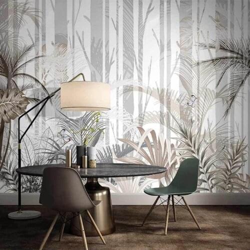Custom 3D Mural Hand Painted Forest Tree Plant Palm Leaves Large Wall Painting Living Room Bedroom Background Photo Wallpaper