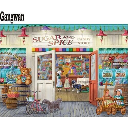 Diamond Painting new Full Diamond "Childhoods Memory Candy Store" Embroidery drill Rhinestones home Decoration Mosaic Gift
