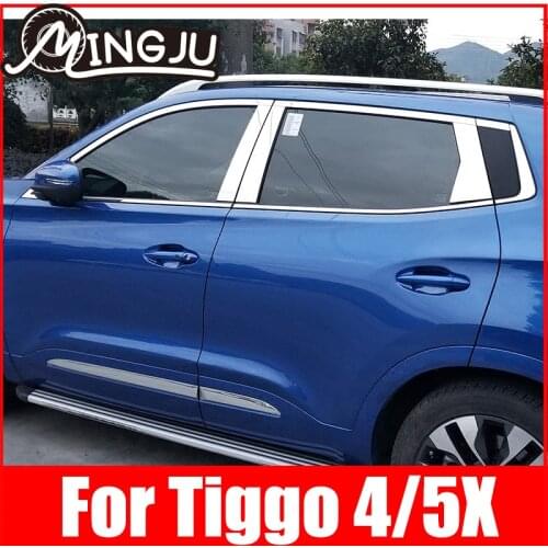 Window Cover Trim Stainless Steel Mouldings Car Modification Exterior Accessories Garnish Pillar For Chery Tiggo 4 5X 2019 2020