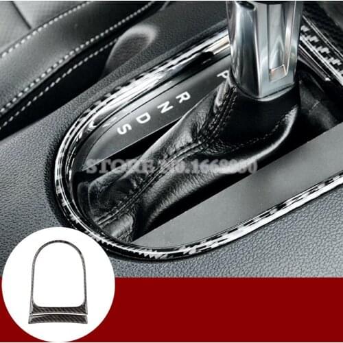 Carbon Fiber Console Gear Box Panel Trim Cover 2pcs For Ford Mustang 2015-2017 Car accesories interior Car decoration