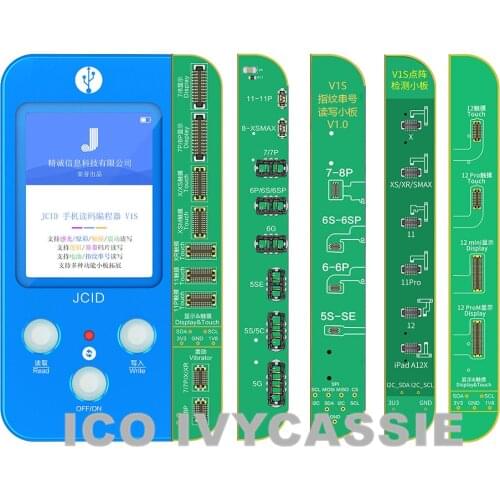 JC V1S For iPhone 7 8 8P X 11 12 Photosensitive Original Color Truetone Touch Shock Battery Fingerprint SN Programmer Dot Matrix
