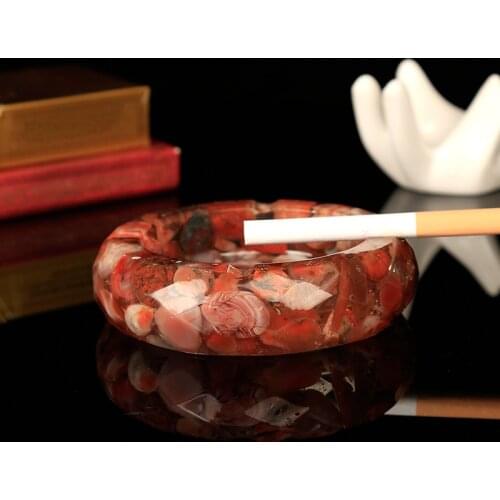 1PC Transparent crystal ashtray high quality home mineral nordic shelf crystal Amethyst agate home decoracion moderno DIY gift