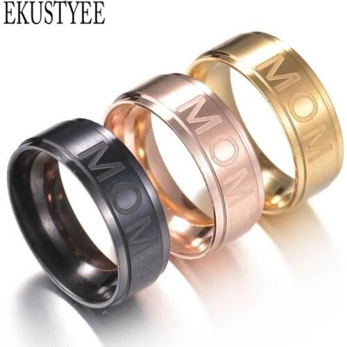 Mixed colors MIX Sizes 36pcs MOM & DAD etched Stainless Steel Rings Fathers Mathers Birthday Gift Christmas Xmas Gift Favor