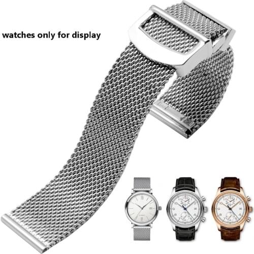 Milanese mesh belt 20mm 22mm Quality stainless steel watchband replacement bracelet fit IWC PORTUGIESER series