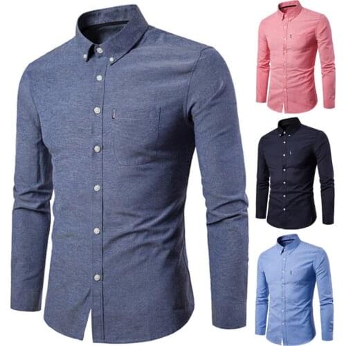 Men Dress Shirt Long Sleeve Slim Man Shirts Designer High Quality Solid Male Clothing Fit Business Shirts