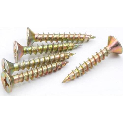 8pcs M4 high strength fiber self tapping screws bolt yellow color zinc drywall cross countersunk head bolts 40mm-70mm length