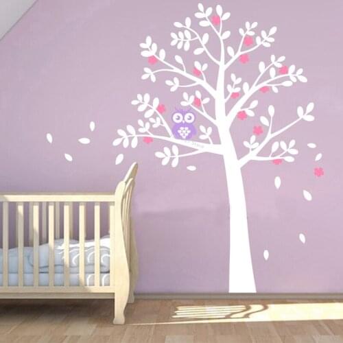 Owl Tree Wall Sticker Custom Colors Large Tree Blossom Vinyl Decals Home Decor Bedroom Living Room Self-adhesive posters ds028