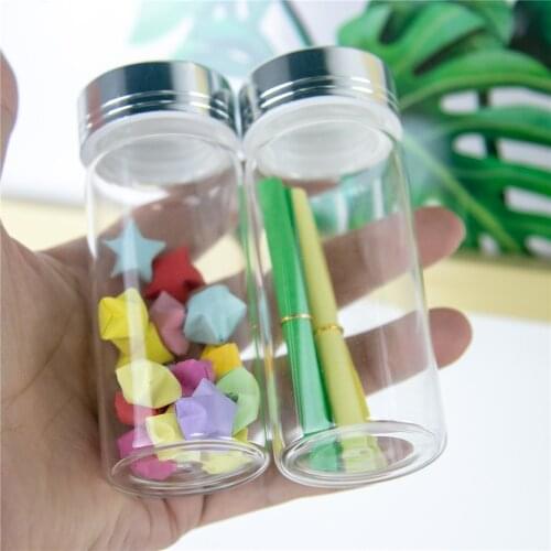 65ml Glass Storage Bottles Jars with Silver Aluminum Screw Cap Wedding Gift Bottles Jars Container 24pcs Free Shipping