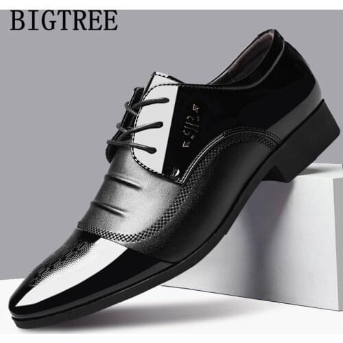 Patent Leather Suit Shoes Formal Men Shoes Black Classic Shoes Men Oxford Italian Big Size Zapatos De Hombre Schoenen Mannen