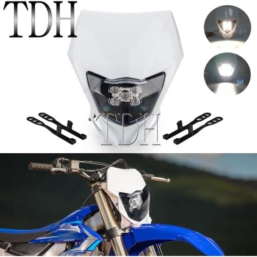 Universal Dual Sport LED Motorcycle Headlight Dirt Bike Head Lamp Light Motocross For Yamaha YZ TTR WR WRF250 WR450 400 450 R/F