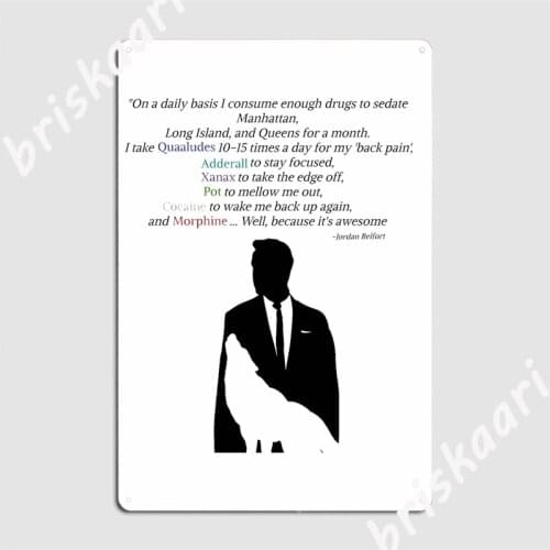 The Wolf Of Wall Street Quote Metal Signs Wall pub Living Room Designing Wall Plaque Tin sign Posters