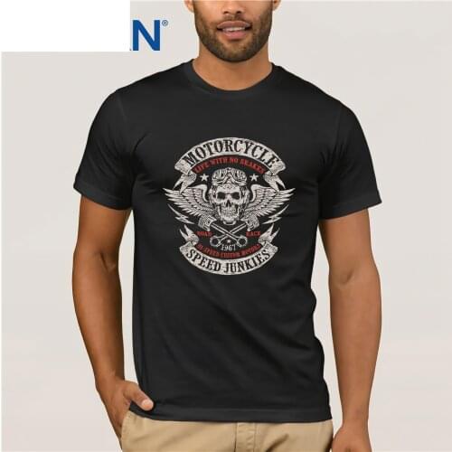 Funny Clothing Casual Short Sleeve Tshirts T-shirt MOTORCYCLE SPEED JUNKIES Biker Chopper Motard MC T-shirt