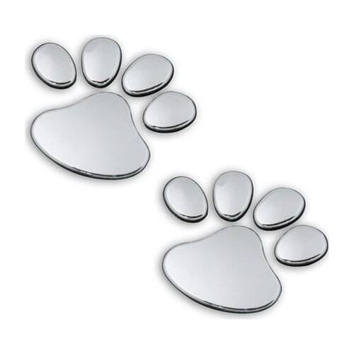 10pairs 3D Dog Bear Footprints Chrome Badge Emblem Car Stickers Decal Dog paw Dog Footprint 3D PVC for Forester XV