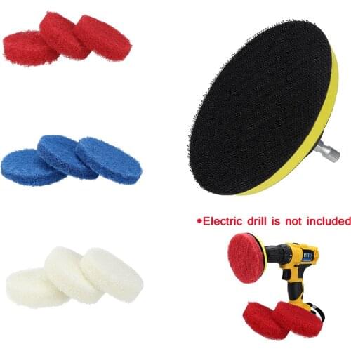 5pcs 4 Inch Bathroom Kitchen Drill Cleaning Brush Scrub Pads Scouring Pad For Bathtubs Tile
