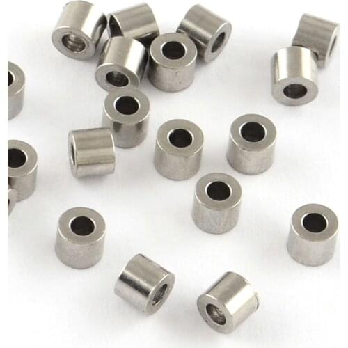 500pcs 304 Stainless Steel Column Loose Bead Spacers for Jewelry Making DIY Bracelet Necklace Accessories 2.5x3mm Hole: 1mm