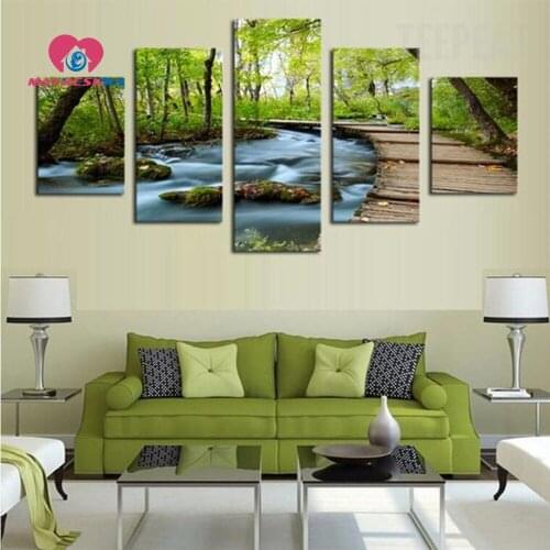 Diamond embroidery nature landscape Pictures of crystals 5d diy diamond painting rhinestones embroidery painting triptych drill