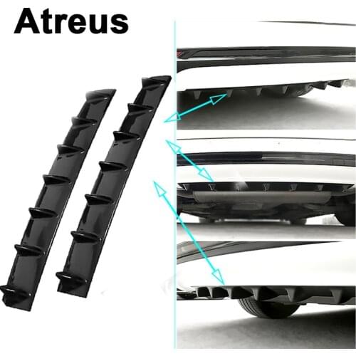 Atreus Car Rear Bumper Exhaust Pipe Chassis Shark 7 Wings Spoiler For Lexus Honda Civic Opel astra h j Mazda Kia Rio Ceed Volvo