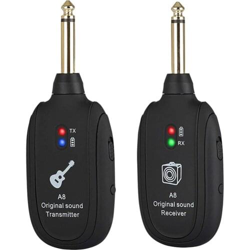 UHF Guitar Wireless System Transmitter Receiver Built-in Rechargeable wireless guitar transmitter