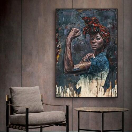 Black White African Nude Woman Graffiti Canvas Painting Posters and Prints Scandinavian Wall Art Picture for Living Room Decor