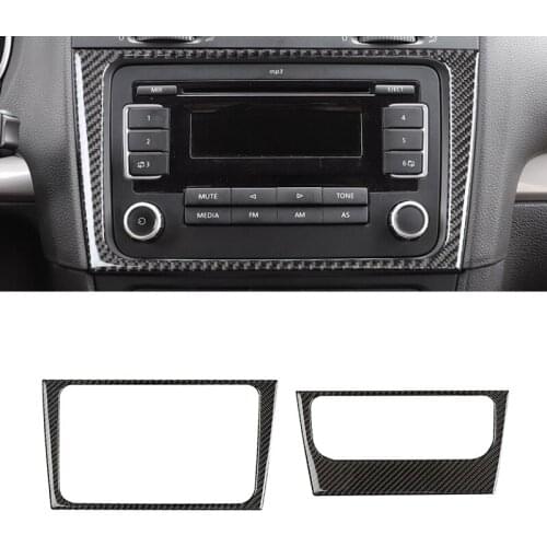 For VW Golf 6 MK6 2010 2011 2012 2013 Car Carbon Fiber Interior Center Console CD Panel Volume Switch Frame Cover Trim