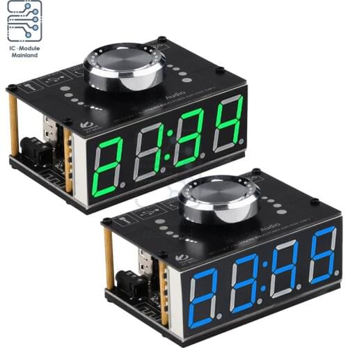 HIFI W50L 50Wx2 Bluetooth Power Amplifier Board + WIFI Clock Stereo BT 5.0 Digital Amplifier Board Timing Clock Fashion Sense