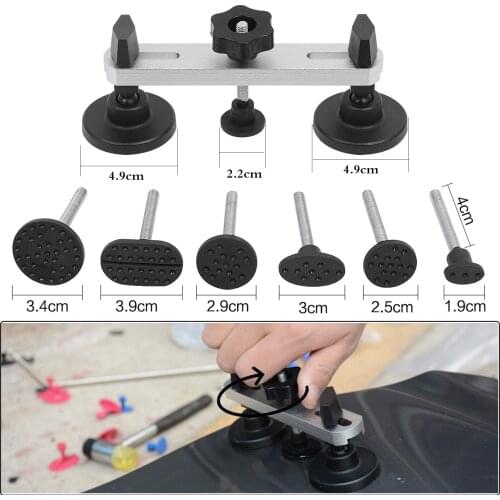 Silvery Paintless Dent Repair Tools Bridge Dent Puller Paintless Dent Repair Kit 7 Size Glue Tabs