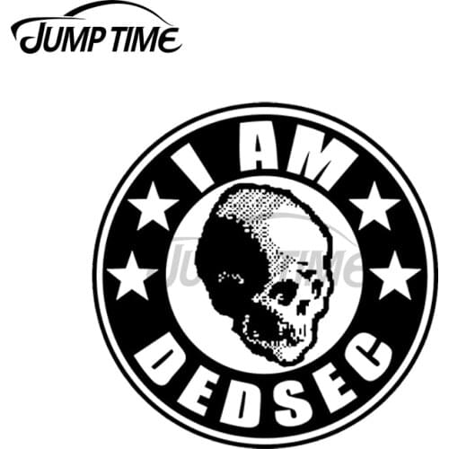 JumpTime 13 x 13cm For I am Dedsec Wht Logo Decal Scratch-Proof Motorcycle Car Stickers Refrigerator Car Assessoires