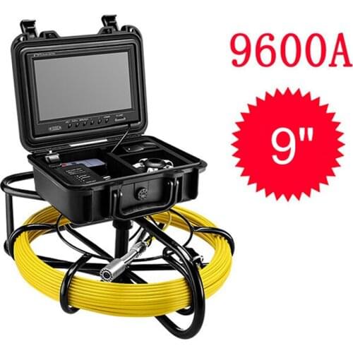9600A 9 Inch Monitor Pipeline Endoscope Inspection Camera 20M/50M/100M Underwater Industrial Pipe Sewer Drain 23MM Video Camera