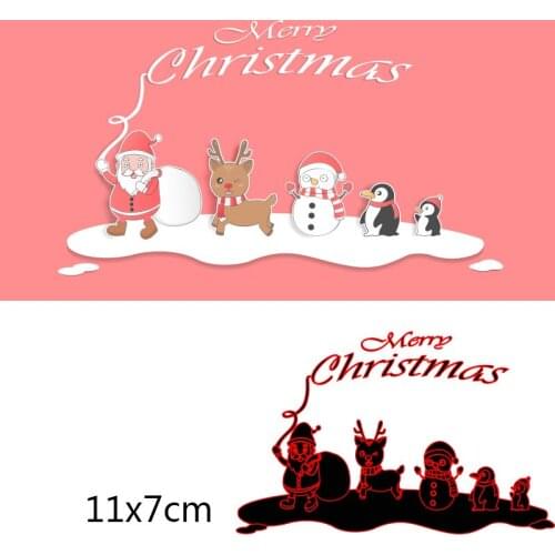 110*70mm MERRY CHRISTMAS New Metal Cutting Dies for decor card DIY Scrapbooking stencil Paper Album template Dies
