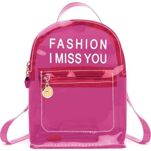 Fashion Transparent PVC Backpack Travel School Book Bag Daypack for Teenager 20CA