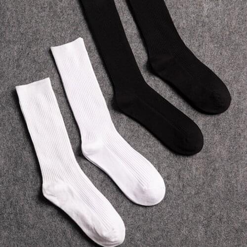 Fashion Men White Black Cotton long Socks Women Streetwear Crew Hip Hop Letter Calabasas Socks Letter Skateboard novelty socks