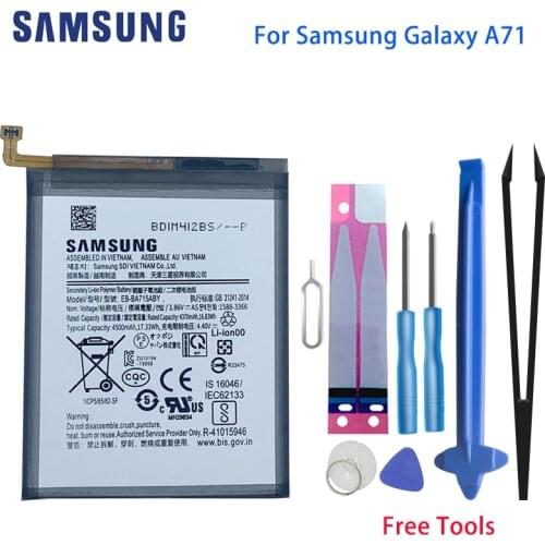 Original Samsung Galaxy A71 Phone Battery EB-BA715ABY 4500mAh For Samsung GalaxyA71 SM-A7160 A7160 Phone Batteries +Tools