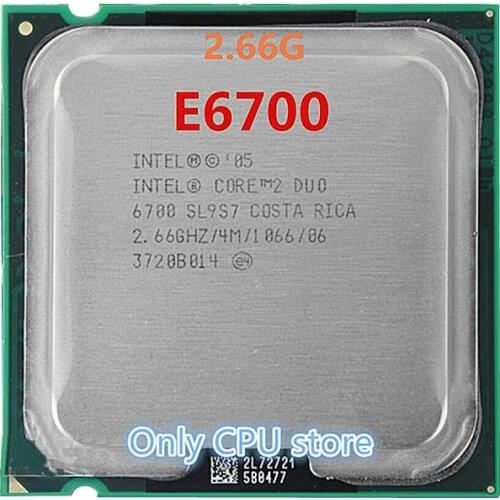 Intel Core2 Duo Processor E6700(4M Cache, 2.66 GHz, 1066MHz) Dual-Core CPU LGA775 Desktop Processor free Shipping